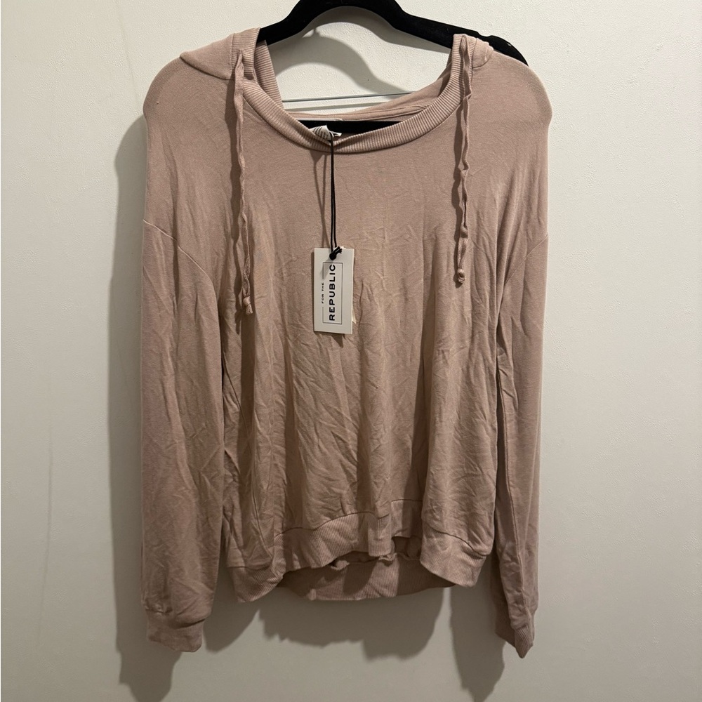 🤎For The Republic Beige Hoodie